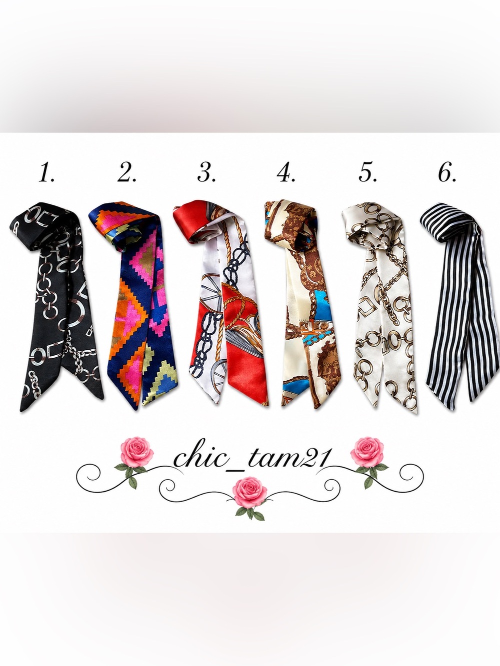 Silk-Feel Skinny Tie Scarf